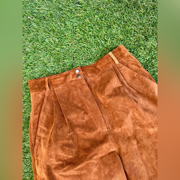 Vintage 1970s 1980s Suede Leather Pants Trousers - Picture 9 of 10